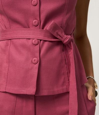 Blusa en Viscolino con Escote Cuadrado y Lazo 4