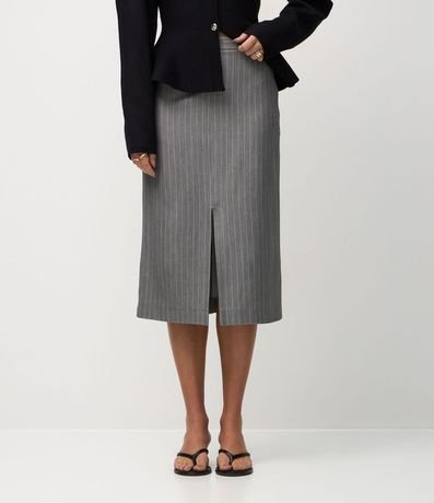 Pollera Lápis en Sastrería con Encaje Delantero 3