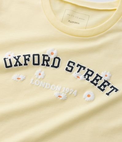 Remera Infantil Slim con Lettering Oxford Street y Flores - Talle 5 a 14 años 4