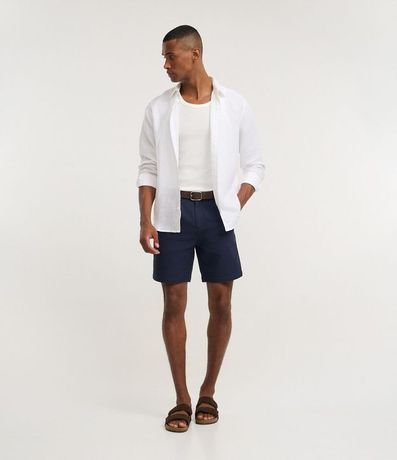 Bermuda Texturizada en Algodón con Lazo y Bolsillos