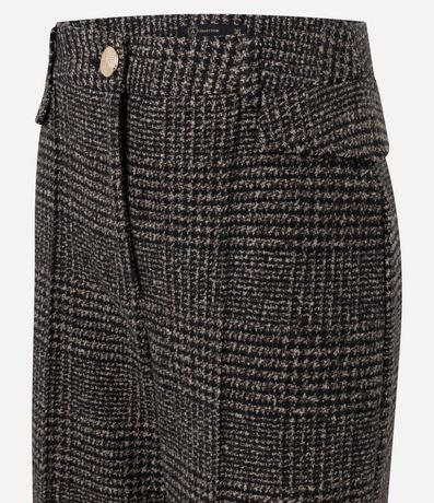 Pantalón Recto Estruturado con Estampa de Cuadros 8