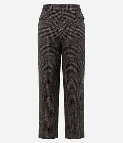 Pantalón Recto Estruturado con Estampa de Cuadros 9