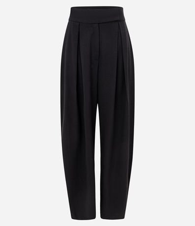 Pantalón Barrel en Sastrería con Cierre Deslocado y Pliegues 5