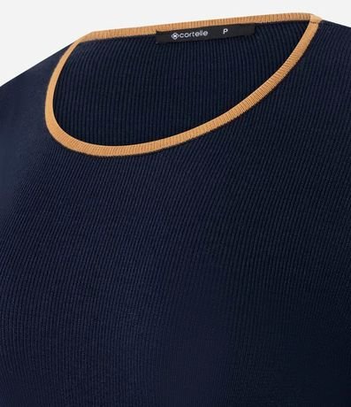 Suéter Regular en Punto con Viés Contrastantes 2