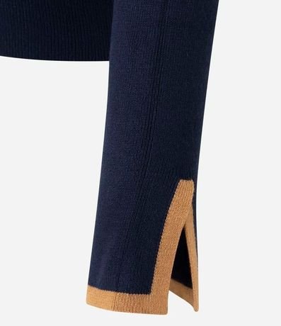 Suéter Regular en Punto con Viés Contrastantes 3