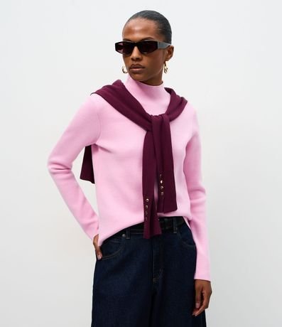 Blusa de Punto con Cuello Alto 2