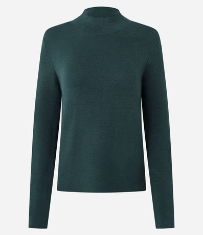 Blusa de Punto con Cuello Alto