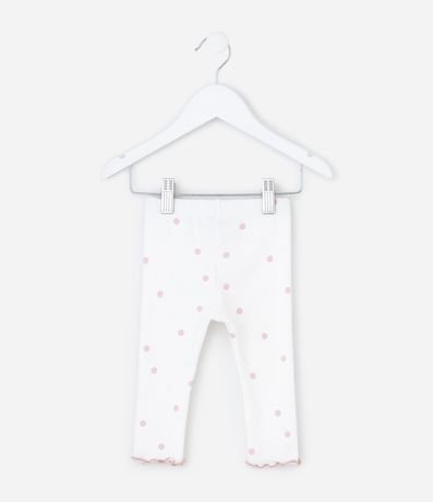 Pantalón Legging Infantil en Rib con Estampado de Lunares y Moña – Talle RN a 18 Meses 2