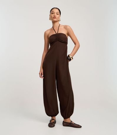 Mono Boho Aladim Frente Única en Viscosa con Busto Fruncido