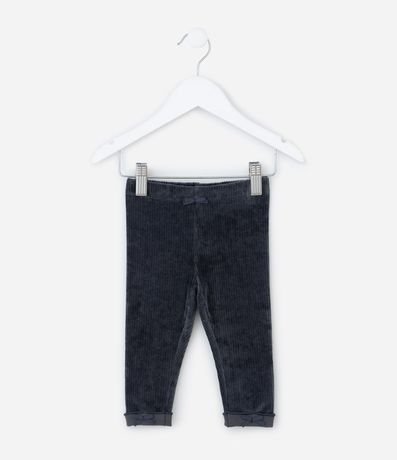 Pantalón Infantil en Terciopelo con Moña en el Ruedo – Talle 0 a 18 Meses 2