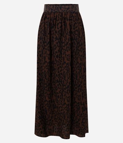 Pollera Midi en Crepé con Estampado Animal Print 5
