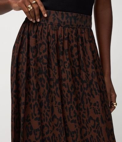 Pollera Midi en Crepé con Estampado Animal Print 4