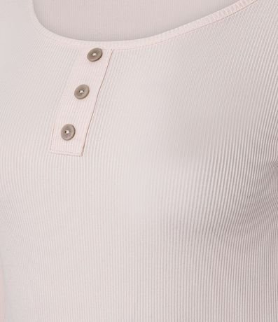 Blusa Pijama Acanalada con Botones en el Cuello Redondo 4