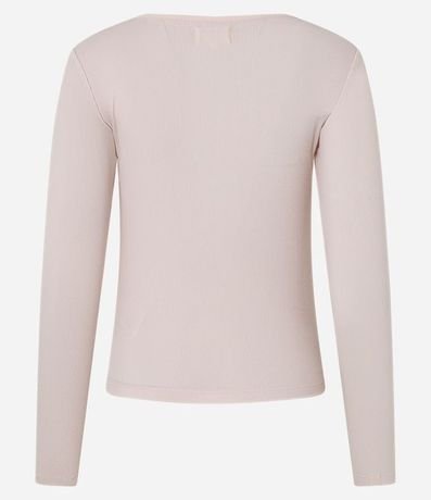 Blusa Pijama Acanalada con Botones en el Cuello Redondo 5