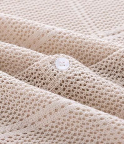 Camisa Regular con Efecto Ganchillo y Textura Cuadriculada 3