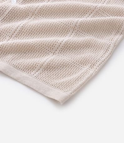 Camisa Regular con Efecto Ganchillo y Textura Cuadriculada 4