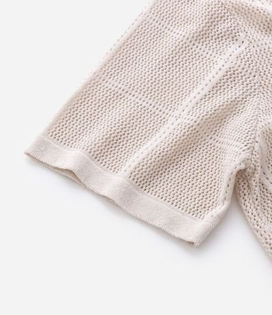 Camisa Regular con Efecto Ganchillo y Textura Cuadriculada 5