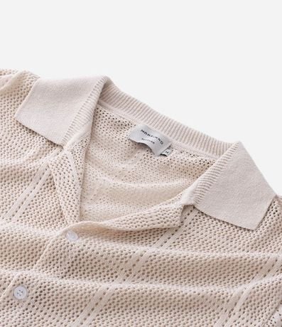 Camisa Regular con Efecto Ganchillo y Textura Cuadriculada 6