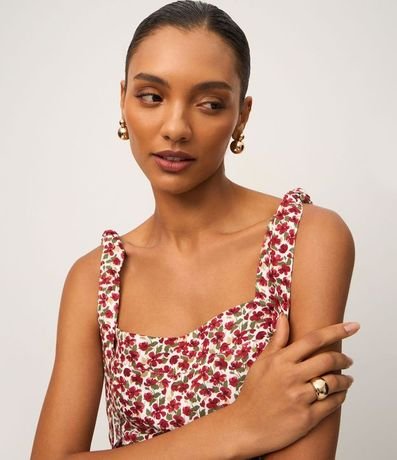 Blusa Peplum Floral con Asa de Lazo 4