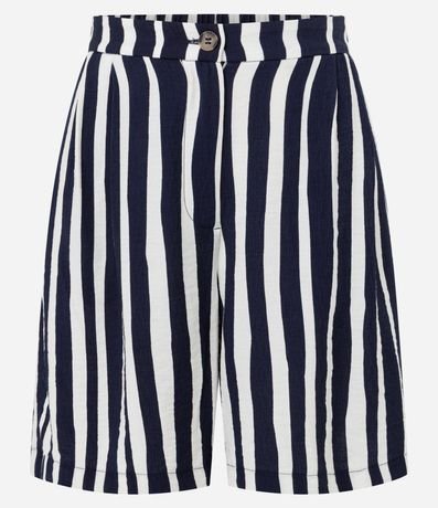Short Maquinetado con Estampado de Rayas y Cintura Elástica 5