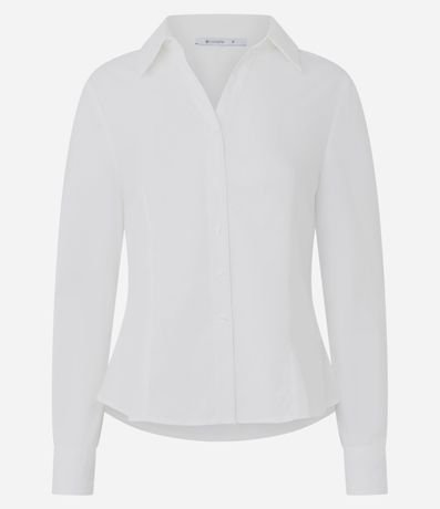 Camisa en Tricolina Estructurada con Bajo Redondeado 5
