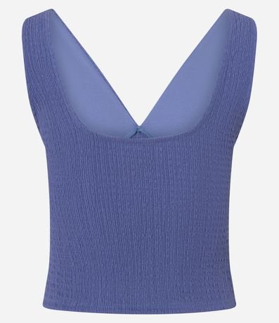 Blusa Texturizada con Escote V y Recorte no Busto 7