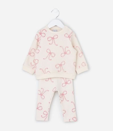 Conjunto Infantil en Algodón con Estampa de Moñitas – Talle 0 a 18 Meses 2