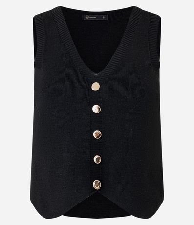 Chaleco en Punto con Cierre por Botones 5