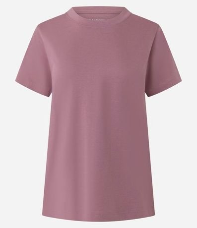 Blusa Alargada Básica en Algodón con Cuello Redondo y Manga Corta 5