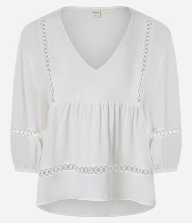 Blusa Texturizada en Viscosa con Entremedios 5