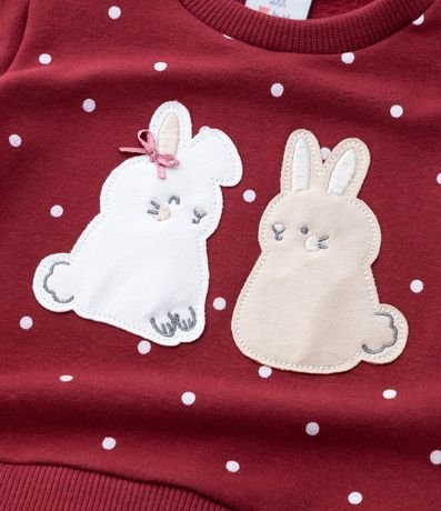 Conjunto Infantil con Conejitos Aplicados y Pantalón de Lunares – Talle 0 a 18 Meses 14