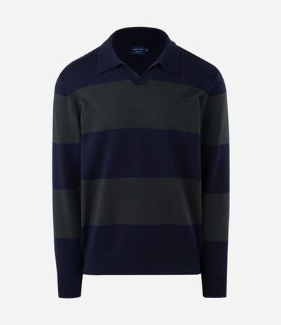 Suéter Masculino Polo a Rayas en Viscosa 3