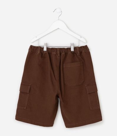 Bermuda Infantil en Sarga Liso con Bolsillos Cargo - Talle 5 a 14 años 3
