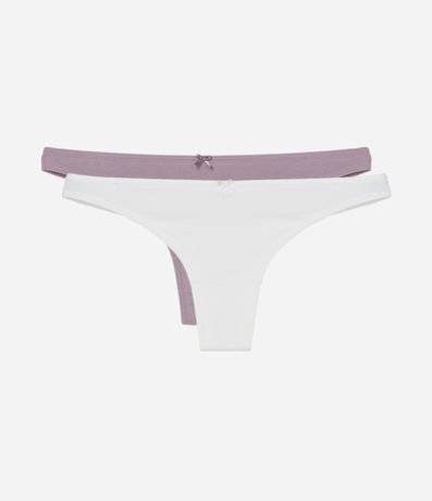 Kit 02 Bombachas Hilo Doble con Moña 1