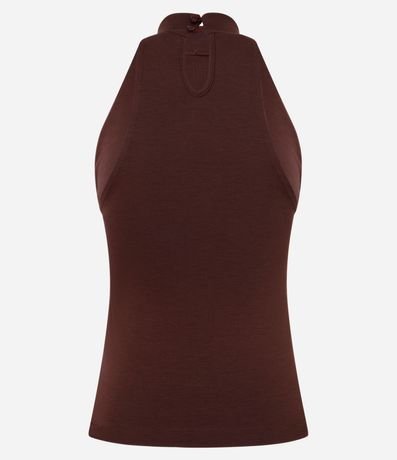 Blusa sin Manga en Punto Roma con Cuello Halter 2