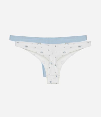 Kit 02 Bombachas Bikini Hilo Doble en Algodón con Estampado Floral 2