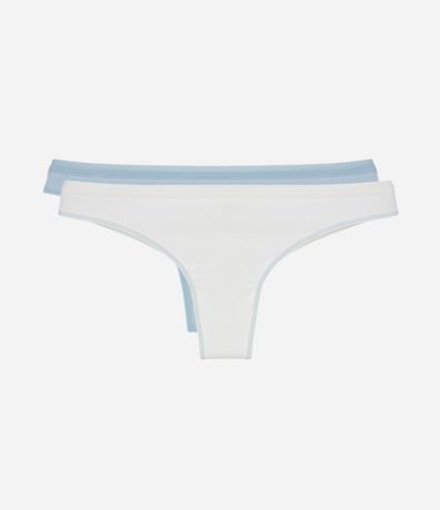 Kit 02 Bombachas Bikini Hilo Doble en Algodón con Lateral Mediano