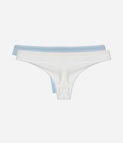 Kit 02 Bombachas Bikini Hilo Doble en Algodón con Lateral Mediano 2