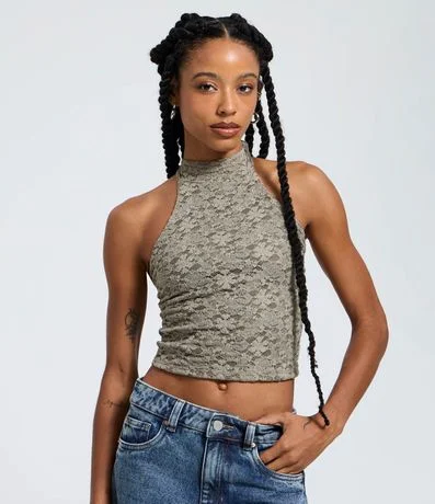 Blusa Corta en Laise con Escote Halter