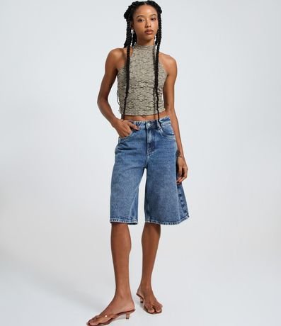 Blusa Corta en Laise con Escote Halter 2