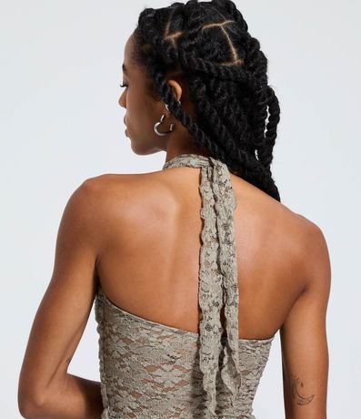 Blusa Corta en Laise con Escote Halter 3