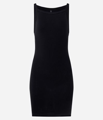 Vestido Corto en Algodón con Escote Canoa