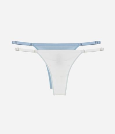 Kit 02 Bombachas Colaless Hilo Doble en Algodón con Lateral Fina Ajustable