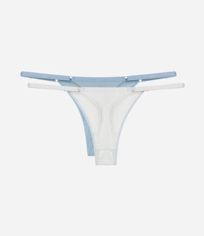 Kit 02 Bombachas Colaless Hilo Doble en Algodón con Lateral Fina Ajustable 2