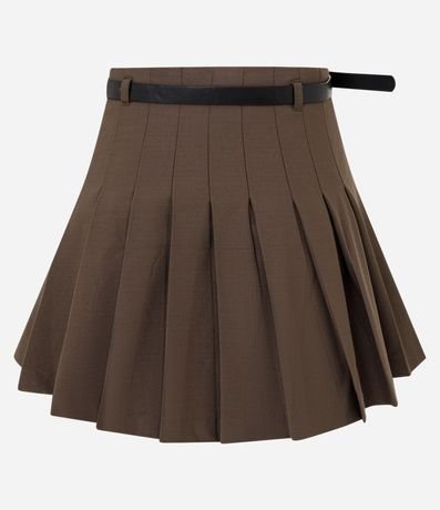 Short Pollera en Sastrería con Pliegues y Cinturón Ajustable 2