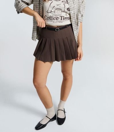 Short Pollera en Sastrería con Pliegues y Cinturón Ajustable 2