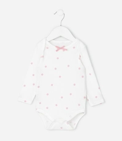 Body Infantil en Rib de Lunares con Lazo Aplicado – Talle 0 a 18 Meses 2