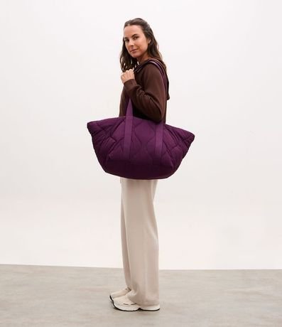 Cartera Shopper Puffer Grande con Asa de Gorgorão
