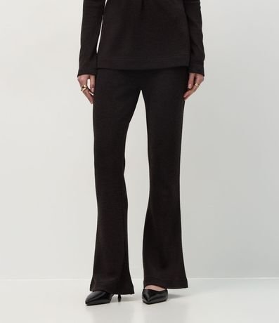 Pantalón Flare en Piquet con Cintura Alta 5