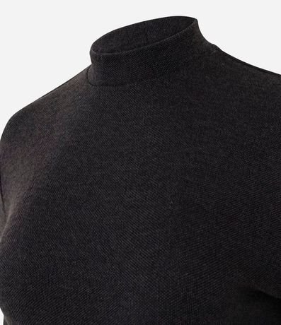 Blusa Alargada en Piquet con Cintillo y Cuello Alto 6